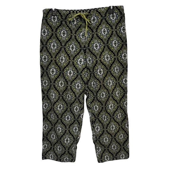 Vera Bradley Corduroy Pull -On Ankle Pants Women’s Size Large Drawstring Boho - Picture 1 of 12